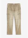 bonprix Strečové džínsy straight, kapsáčové, Regular Fit, farba béžová