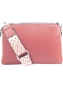 Jessica Bags Ružová crossbody dámska kabelka s tromi sekciami Jessica