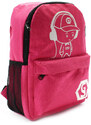 Ružový študentský zipsový batoh s USB portom Ilfirino