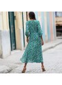 Blancheporte Dlhé šaty na gombíky s potlačou zelená/modrá 036