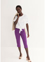 bonprix Strečové capri nohavice s elastickým pásom, farba fialová