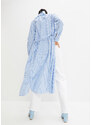 bonprix Blúzkové šaty, pásikované, so šnúrkou na zaviazanie, farba modrá