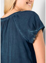 bonprix Blúzka, krátky rukáv, cold-dyed, udržateľná bavlna, farba modrá