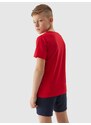4F Chlapčenské tričko bez potlače - červené
