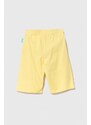 Detské bavlnené šortky Emporio Armani The Smurfs žltá farba, nastaviteľný pás