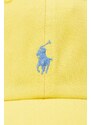 Detská bavlnená šiltovka Polo Ralph Lauren žltá farba, jednofarebná