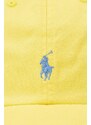 Detská bavlnená šiltovka Polo Ralph Lauren žltá farba, jednofarebná