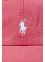 Detská bavlnená šiltovka Polo Ralph Lauren červená farba, jednofarebná