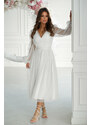 Bicotone Biele tylové šaty Ariela