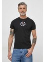 Bavlnené tričko Tommy Hilfiger pánsky,čierna farba,s potlačou,MW0MW34388