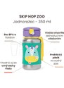 SKIP HOP Zoo detská nerezová fľaša na vodu so slamkou - Jednorožec 12m+, 350 ml