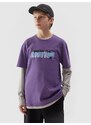 4F Chlapčenské tričko s potlačou - fialové