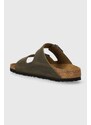 Nubukové šľapky Birkenstock Arizona zelená farba, 1027039