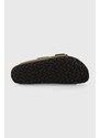 Nubukové šľapky Birkenstock Arizona zelená farba, 1027039