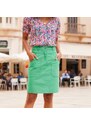 Blancheporte Rovná twilová sukňa zelená 046