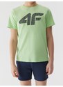 4F Chlapčenské tričko s potlačou - svetlozelené