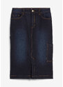 bonprix Džínsová sukňa s Worker detailami, farba modrá