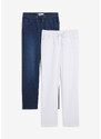 bonprix Voľné džínsy (2 ks), rovné, vysoký pás, farba biela, rozm. 38
