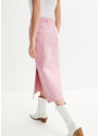 bonprix Džínsová sukňa s bočnými rozparkami, farba ružová