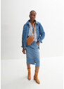 bonprix Džínsová sukňa s Worker detailami, farba modrá, rozm. 46