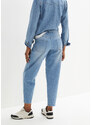bonprix Strečové džínsy, Barrel, s vysokým pásom, farba modrá