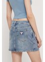 Rifľová sukňa Guess Originals mini, puzdrová