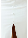 Trendyol Curve White High Waist Woven Bridal Pencil Skirt