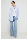 Bavlnená košeľa Karl Lagerfeld Jeans dámska, voľný strih, s klasickým golierom