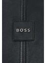 Kožená bunda Boss Orange pánska,čierna farba,prechodná,50504104