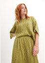 bonprix Midi úpletová sukňa zo štruktúrovaného džerseju, farba zelená