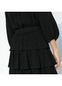 Blancheporte Krepónová sukňa s volánmi čierna 036