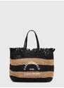 Plážová taška Karl Lagerfeld čierna farba