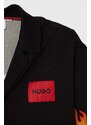 Detská bavlnená košeľa HUGO čierna farba