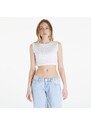 Top Calvin Klein Jeans Cropped Tank Top Warp Logo White