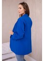 MladaModa Elegantné sako s nariasenými rukávmi model 9709 farba kráľovská modrá