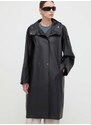 Nepremokavý kabát Max Mara Leisure dámsky, čierna farba, prechodná, oversize, 2416021078600