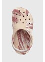 Detské šľapky Crocs CLASSIC MARBLED KIDS ružová farba