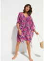 bonprix Šifónové plážové tunikové šaty, farba fialová