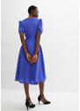 bonprix Šaty s opaskom z čistého plátna s dierkovanou výšivkou, farba modrá