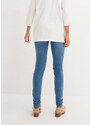 bonprix Materské džínsy s výšivkou, Skinny, farba modrá, rozm. 40