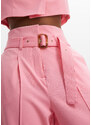 bonprix Nohavice s vysokým pásom, Paper-Bag, farba ružová