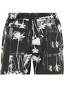 Calvin Klein Swimwear Plavecké šortky mätová / čierna / biela