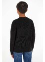 Detský bavlnený sveter Calvin Klein Jeans čierna farba