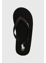 Detské žabky Polo Ralph Lauren čierna farba