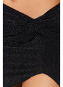 Trendyol Collection Čierna mini pletená pletená Pareo