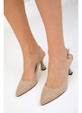 SOHO Klasické semišové dámske topánky na podpätku