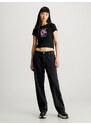 Calvin Klein Dámske tričko slim Fit s krátkym rukávom, bavlnené čierne tričko -BEH