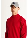 ALTINYILDIZ CLASSICS Men's Red Anti-Pilling Standard Fit Normal Cut Half Turtleneck Knitwear Sweater.