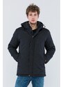 D1fference Pánsky hrubý športový kabát, kabát a parka s kapucňou a vetruodolným čiernym lemom