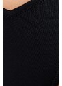 Trendyol Collection Čierne ohlávkové plavky s vykrojeným golierom/okienkom
